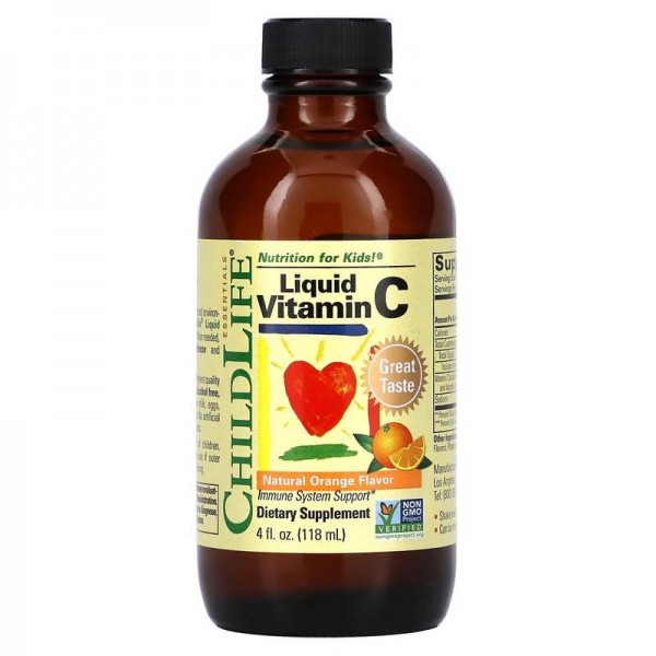 ChildLife Essentials, Essentials, витамин C в жидкой форме, натуральный апельсиновый вкус, 118,5 мл (4 жидк. унции)