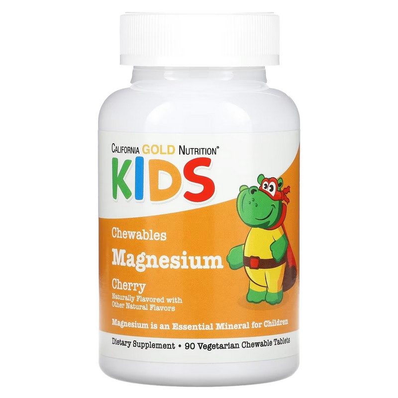 California Gold Nutrition, Chewable Magnesium for Children, Cherry Flavor, 90 Vegetarian Tablets