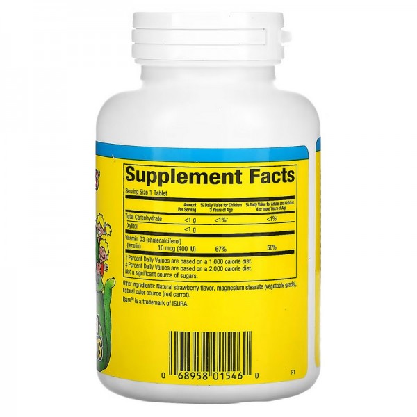 Natural Factors, Big Friends, Chewable Vitamin D3, Berry Bunch, 10 mcg, 250 Chewable Tablets