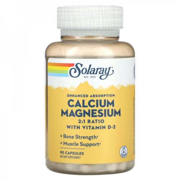 Solaray, Enhanced Absorption, Calcium Magnesium, 90 CapsulesBy Solaray