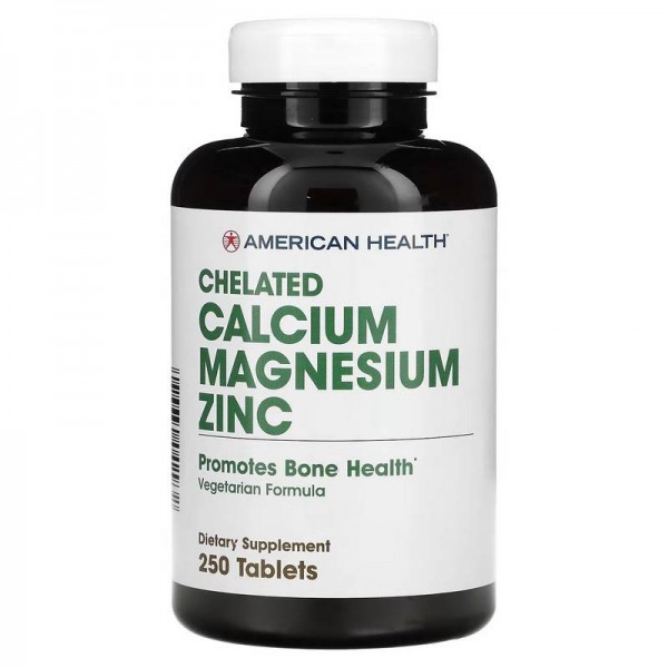 American Health, Chelated Calcium Magnesium Zinc, 250 Tablets