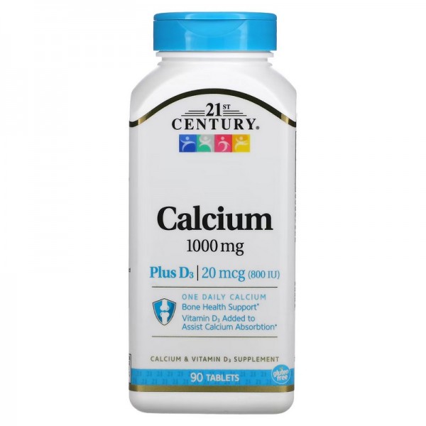 21st Century, Calcium Plus D3, 1,000 mg, 90 TabletsBy 21st Century